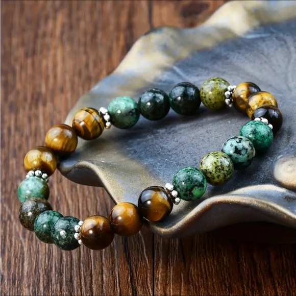 Tigers eye and African turquoise bracelet - Picture 3 of 5
